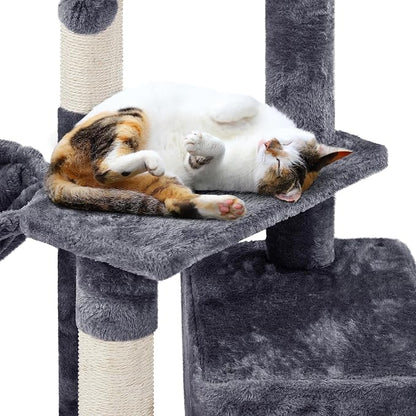 Topeakmart Cat Tree Cat Tower for Indoor Cats, 34.5in Cute Cat Tree Activity - Image 4