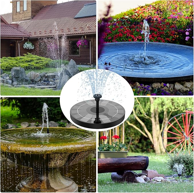 AISITIN Solar Fountain Pump 2.5W, 6.7" Solar Powered Water Fountain - Image 4