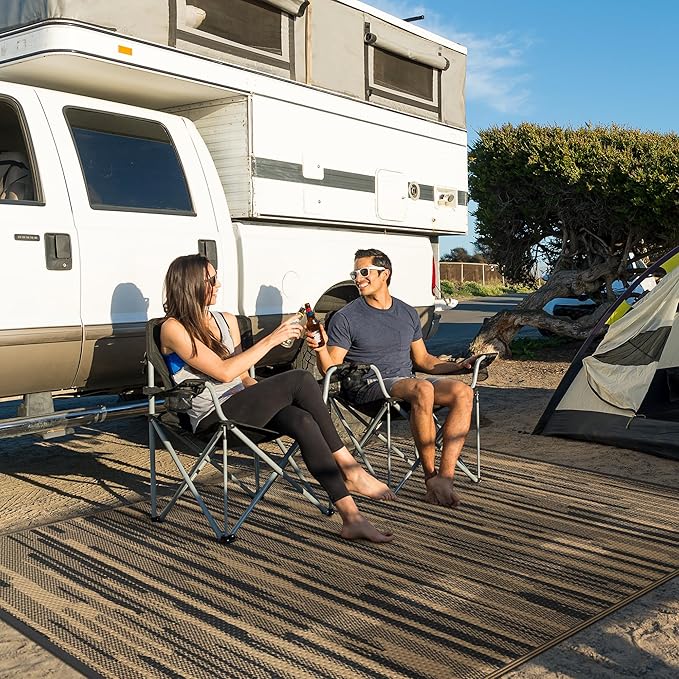 GENIMO Outdoor Rug for Patio Clearance, Reversible Plastic Straw Rugs for RV - Image 4