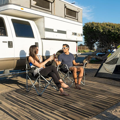 GENIMO Outdoor Rug for Patio Clearance, Reversible Plastic Straw Rugs for RV - Image 4