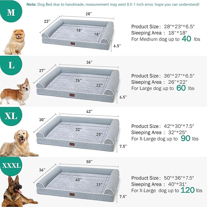 Orthopedic Dog Beds for Small Medium Dogs, Waterproof Lined Egg Crate Foam Pet - Image 5