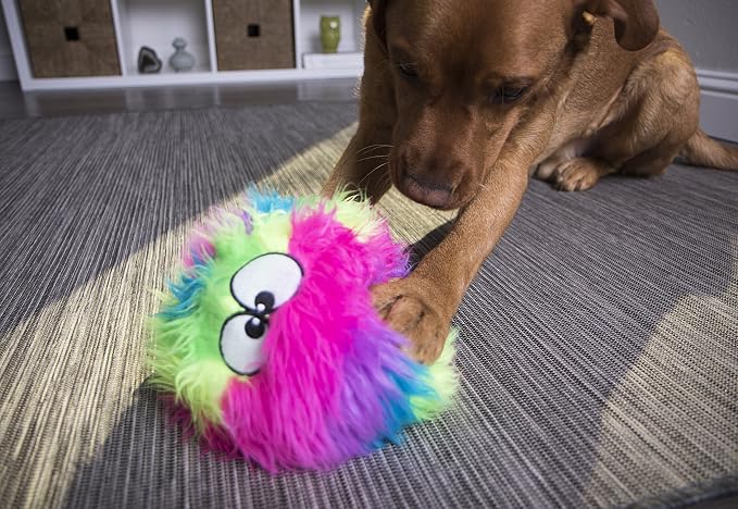 goDog Furballz Squeaky Plush Ball Dog Toy, Chew Guard Technology - Image 8