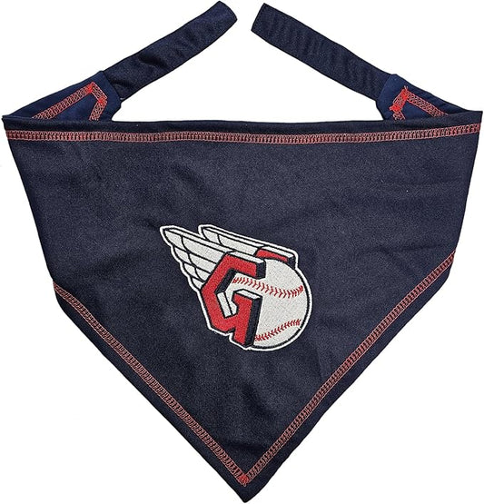 Pets First MLB Cleveland Guardians TIE Bandana, Large/X-Large. Dog Bandana by PETSFIRST