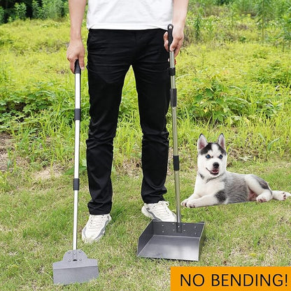 Pooper Scooper, Metal Aluminum Tray and Spade Poop Scoop Set - Image 7