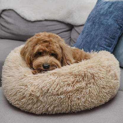 Calming Donut Dogs Beds for Small Dogs Washable, 19inch Fluffy Round Puppy Bed - Image 5
