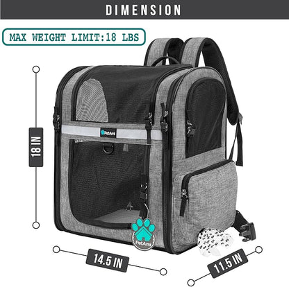 PetAmi Dog Backpack Carrier for Small Large Cat, Ventilated Pet Hiking Backpack - Image 2