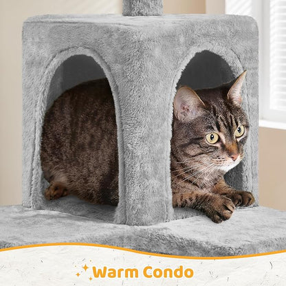 Yaheetech | 54in Cat Tree | Multi-Level Cat Tower w/Spacious Perch, Cozy Condo - Image 6