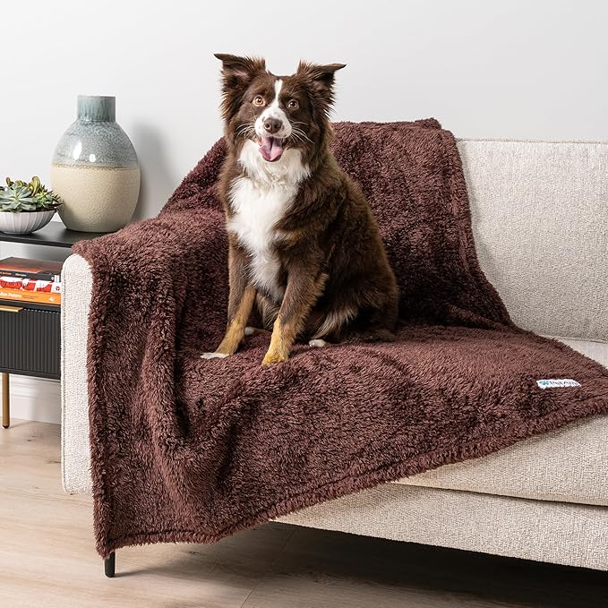 PetAmi Dog Blanket for Small Medium Dogs Brown, Fluffy Soft Puppy Blanket - Image 3