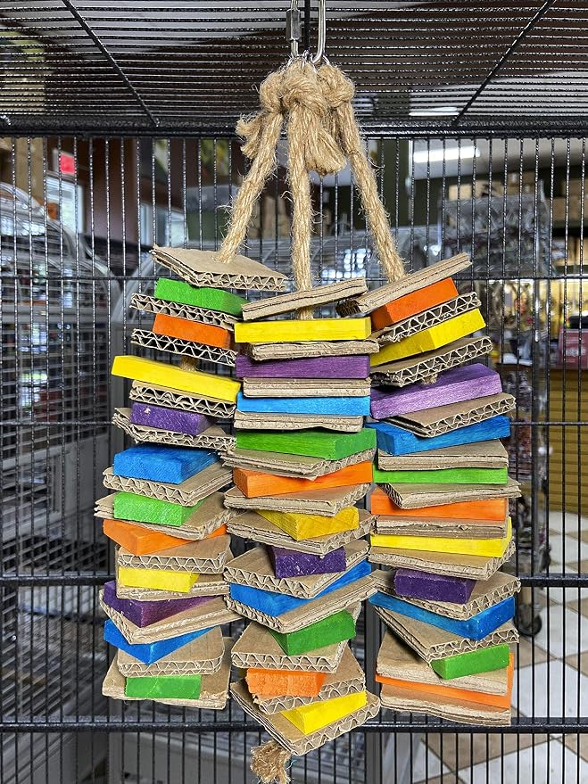 Birds LOVE Chew-Tastic Triple Tower of Shredded Fun Medium Bird Toy - Image 3