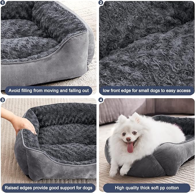 JOEJOY Rectangle Dog Bed for Large Medium Small Dogs - Image 4
