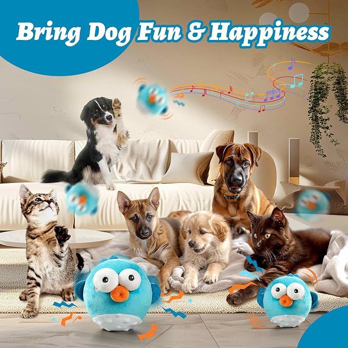 Dog Toys, Rechargeable Crinkle Chew Interactive Squeaky Toy - Image 3