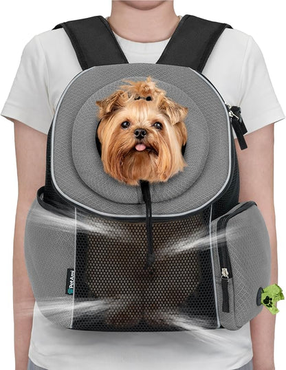PetAmi Dog Front Carrier Backpack, Ventilated Adjustable Dog Pet Cat Chest by PetAmi