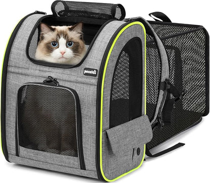 Pecute Cat Backpack Carrier XL, Expandable Pet Backpack by pecute