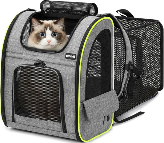 Pecute Cat Backpack Carrier XL, Expandable Pet Backpack by pecute
