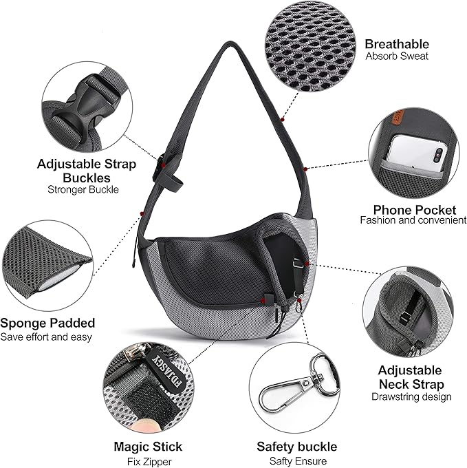 FDJASGY Pet Sling Carrier for Small Dogs Cats, Breathable Mesh Travelling Hand - Image 3