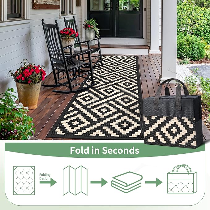 GENIMO Outdoor Rug 2.5'x8' Waterproof, Reversible Camping Mat, Plastic Straw - Image 6