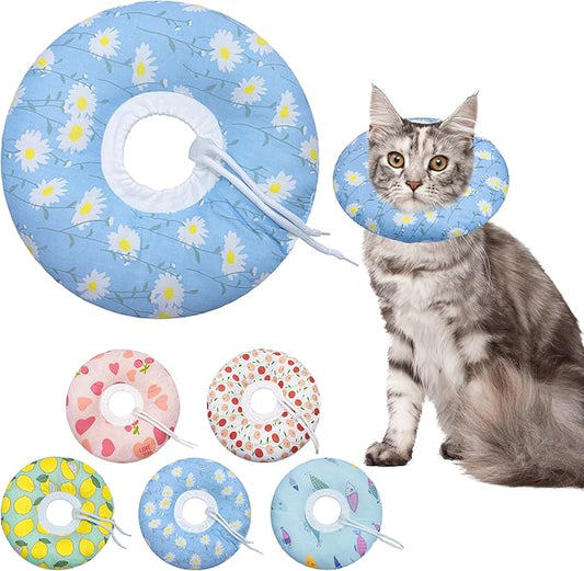Cat Cone Collar Soft, Adjustable Cat Recovery Collars Kitten Cones to Stop by Seyezo