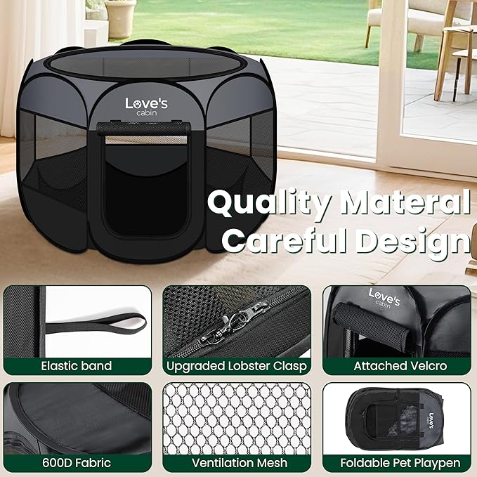 Love's cabin Pet Puppy Dog Playpen, Small Dog Tent Crates Cage Indoor/Outdoor - Image 5