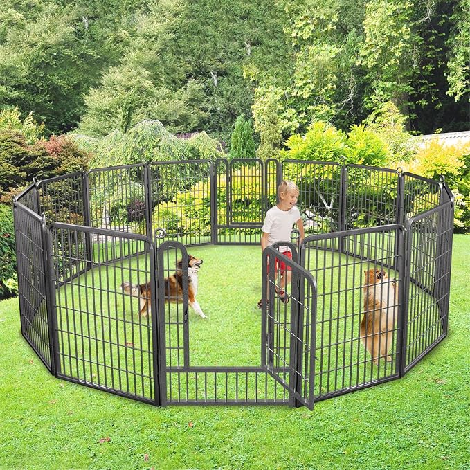 Dog Playpen, 40 inch 14 Panels Dog Pen Indoor Pet Dog Fence Outdoor - Image 9