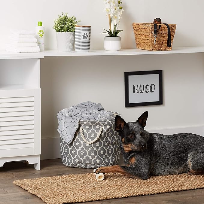 Bone Dry Pet Storage Collection Lattice Paw Print, Medium Round - Image 6