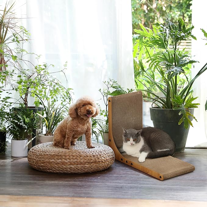 FUKUMARU Cat Scratcher, 18.9 Inch L Shape Cat Scratch Pad, Vertical Cat - Image 6