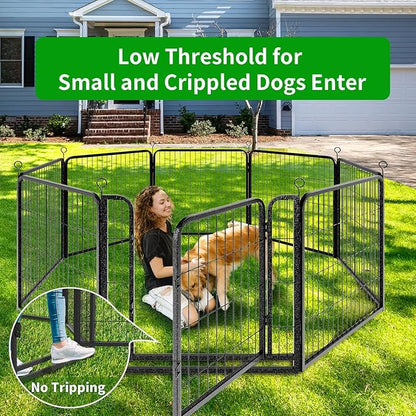 Dog Playpen Outdoor Extra Wide 8 Piece Panels Heavy Duty Dog Fence 32" Height - Image 6