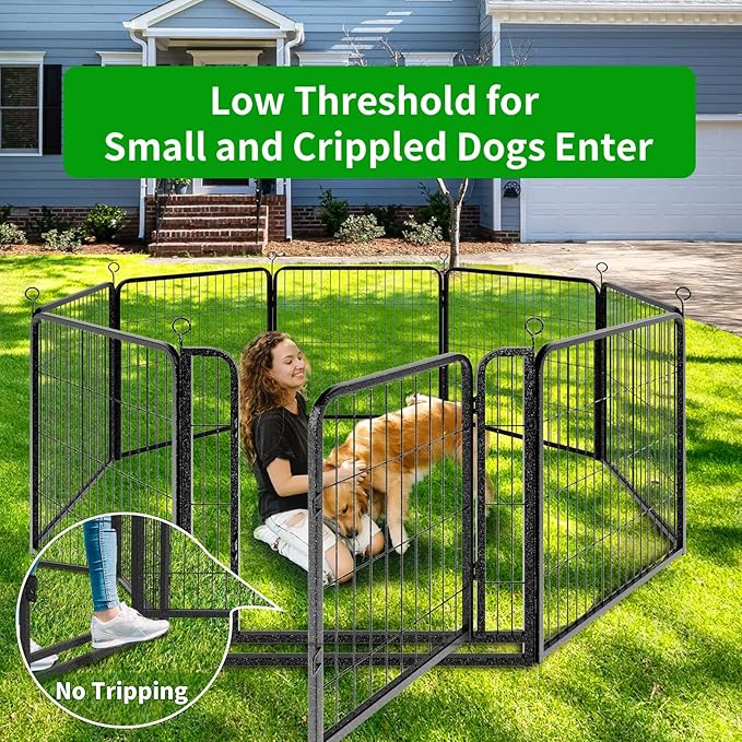 Dog Playpen Outdoor Extra Wide 16 Piece Panels Heavy Duty Dog Fence 24" Height - Image 6