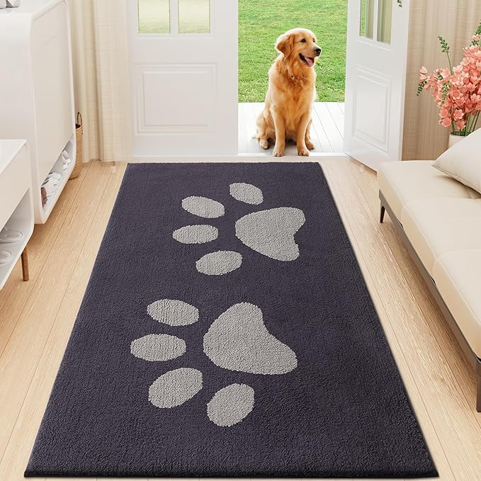 Buganda Dog Door Mat for Muddy Paws, Absorbent Dirt Trapper Washable Indoor by Buganda
