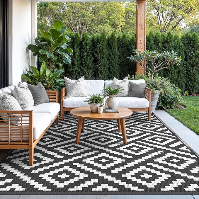GENIMO Outdoor Rugs 8x10 Waterproof, Reversible Mats, Area Plastic Straw Rug - Image 9