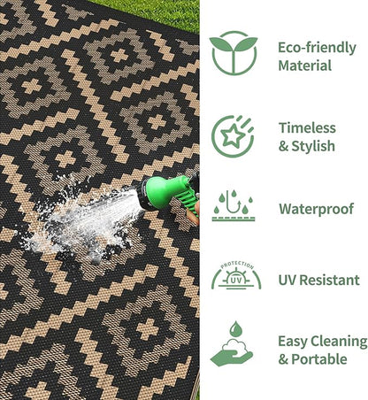 GENIMO Outdoor Rug for Patio Clearance, Reversible Plastic Straw Rugs for RV - Image 5
