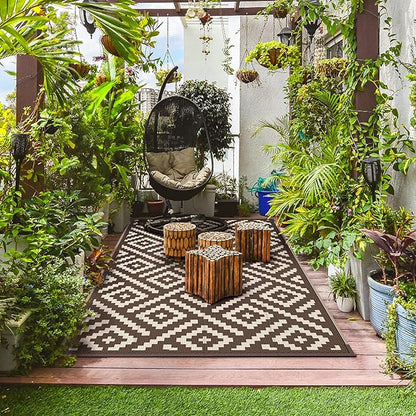 GENIMO Outdoor Rug for Patio Clearance, Reversible Plastic Straw Rugs for RV - Image 3