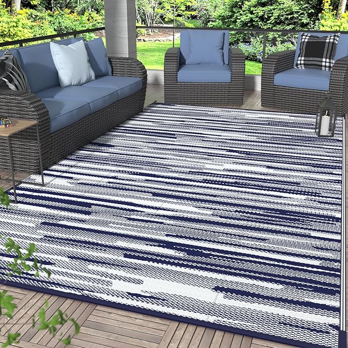 GENIMO Outdoor Rug for Patio Clearance, Reversible Plastic Straw Rugs for RV by GENIMO