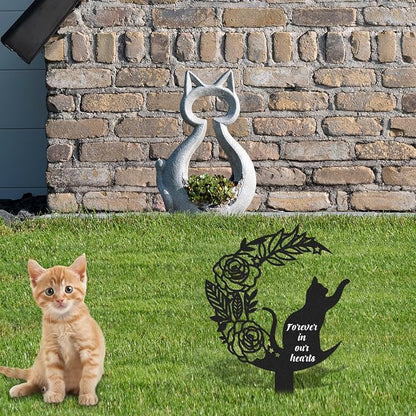 Pet Grave Markers Cat, Metal Memorial Plaques - Image 3