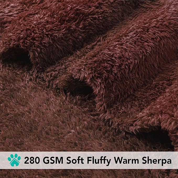 PetAmi Dog Blanket for Small Medium Dogs Brown, Fluffy Soft Puppy Blanket - Image 4