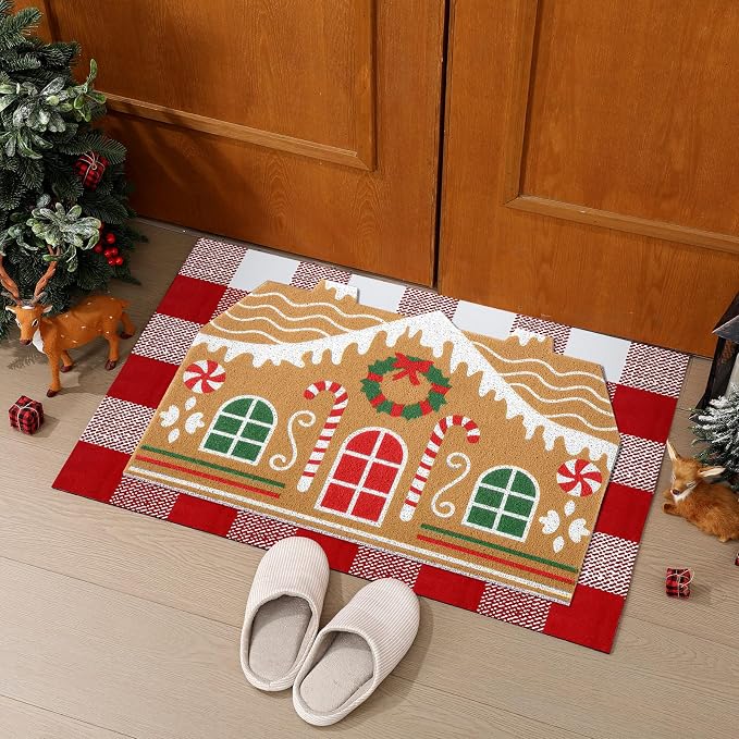 Tinideya 2 Pcs Door Mat Welcome Non Slip Coir Mats Floor Layering Doormats - Image 7