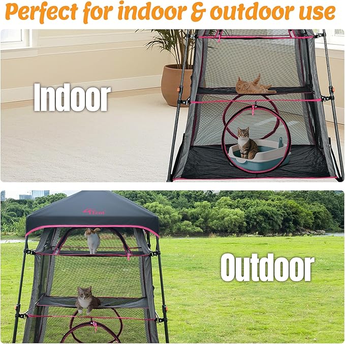 Pop Up Catio Cat Enclosure for Indoor and Outdoor - Image 4