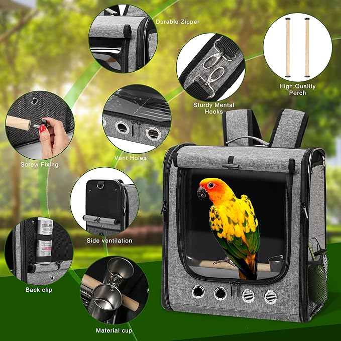 SUERTREE Bird Carrier Bag Bird Travel Cage - Image 5
