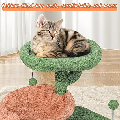 YUNIQUE Cat Tree with Cat Condo Scratch Post and Big Hammock - Image 7