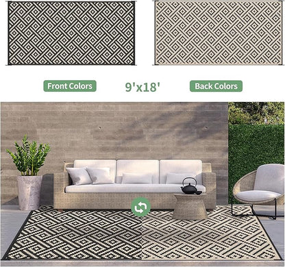 GENIMO Outdoor Rug for Patio Clearance, Reversible Plastic Straw Rugs for RV - Image 4