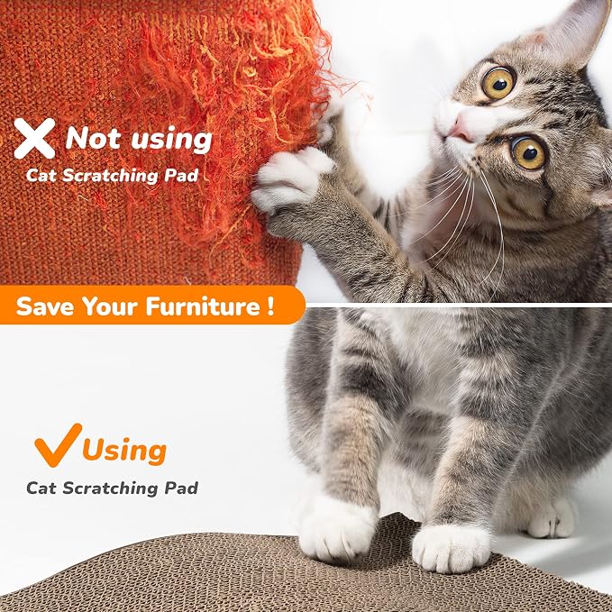 Cat Scratcher, Curved Scratch Pad, Durable Corrugated Cardboard Scratching Board - Image 4
