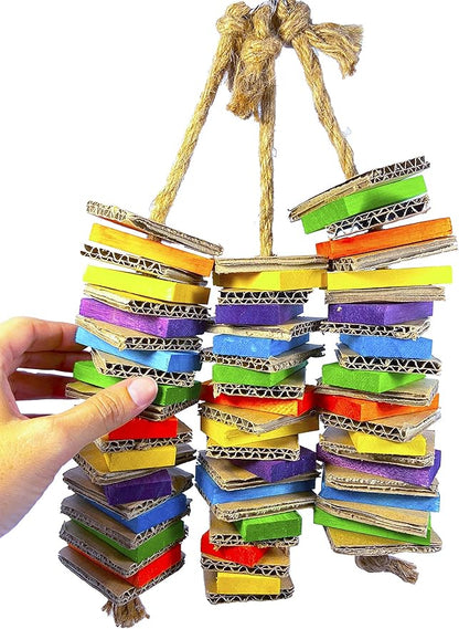 Birds LOVE Chew-Tastic Triple Tower of Shredded Fun Medium Bird Toy by BirdsLOVE