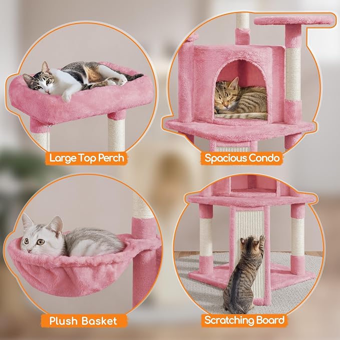 Yaheetech Cat Tree, 42in Play Tower - Image 4
