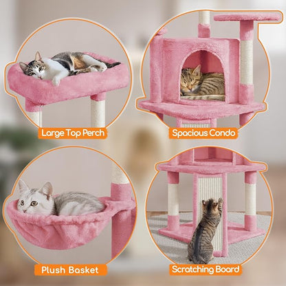 Yaheetech Cat Tree, 42in Play Tower - Image 4