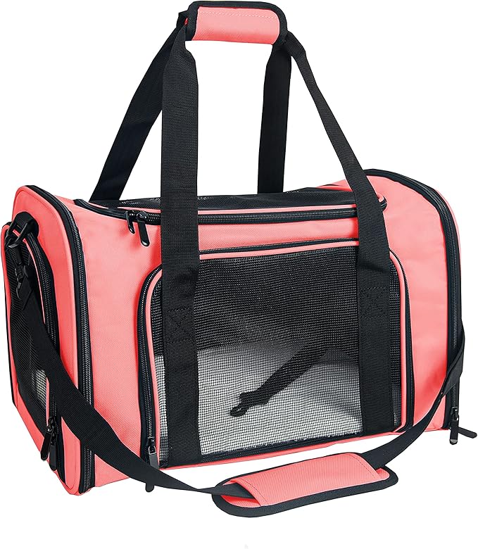 Soft Sided Carrier for Small Medium Cats Dogs, Removable Pad Collapsible Travel by NextFri