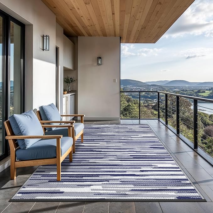 GENIMO Outdoor Rug for Patio Clearance, Reversible Plastic Straw Rugs for RV - Image 7