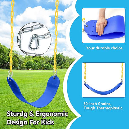 TURFEE 2 Pack Swing for Outdoor Swing Set, Swing Seat Replacement Kit - Image 3