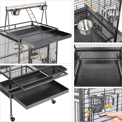 Yaheetech 68-inch Rolling Play Top Large Parrot Bird Cage - Image 4