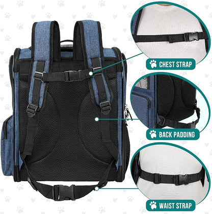 PetAmi Dog Backpack Carrier for Small Large Cat, Ventilated Pet Hiking Backpack - Image 5