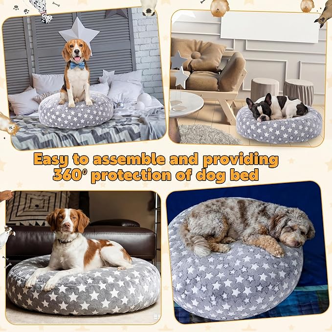 Youyole Medium Washable Round Dog Bed Cover Replacement Waterproof 30 x 30 x 10 - Image 4