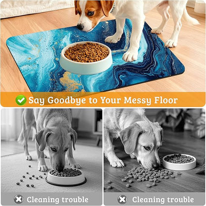 Dog Bowl Mat, Flowing Absorbent Dogs Placemat - Image 4